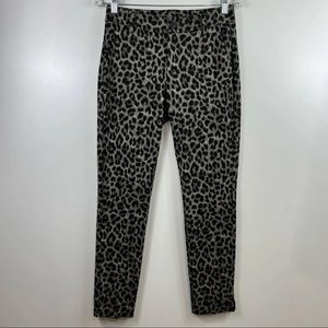 Cabi Jungle Slim Ankle Trouser Pants Leopard Animal Print Knit Style 3393 sz.0